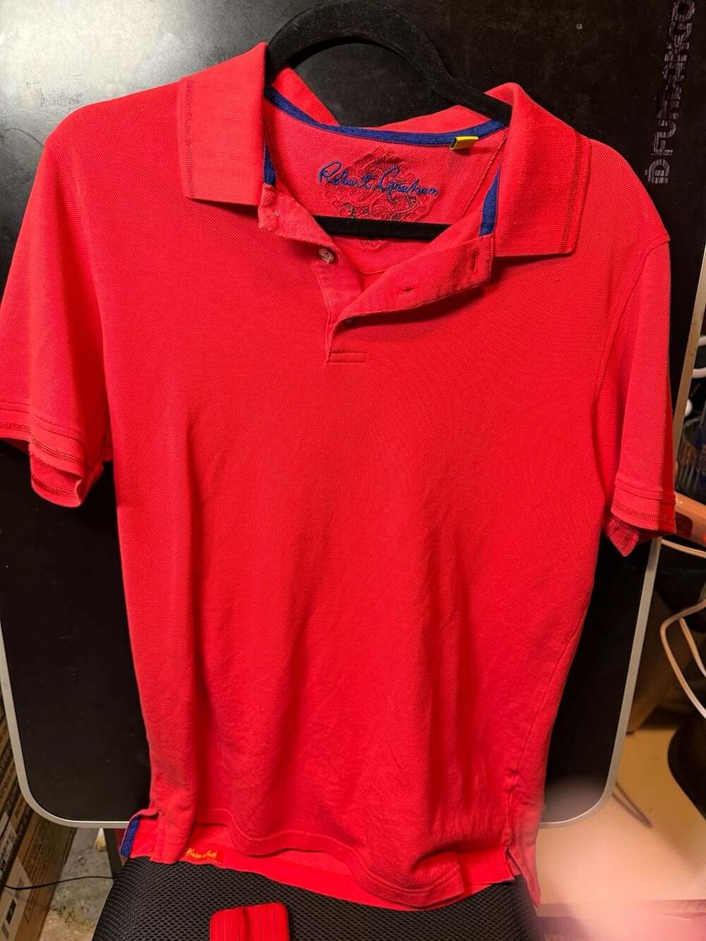 Robert Graham Men's Classic Fit Short Sleeve Polo Shirt in Red Size M